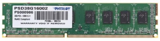  Зображення Пам'ять DDR3   8GB  1600MHz PC3-12800  Patriot Signature Line (PSD38G16002)) 